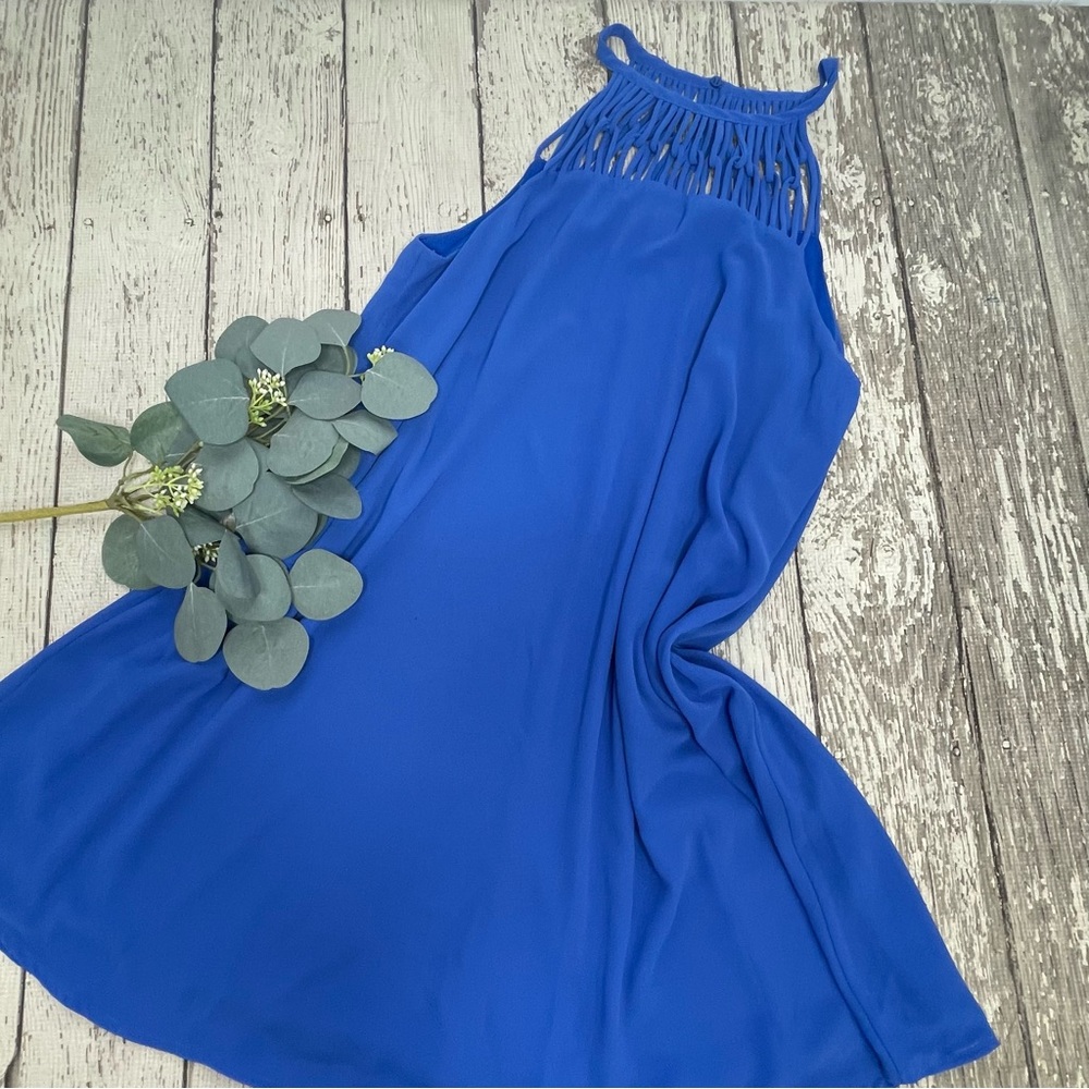 Lulus Tell Me Caged Neck Swing Dress